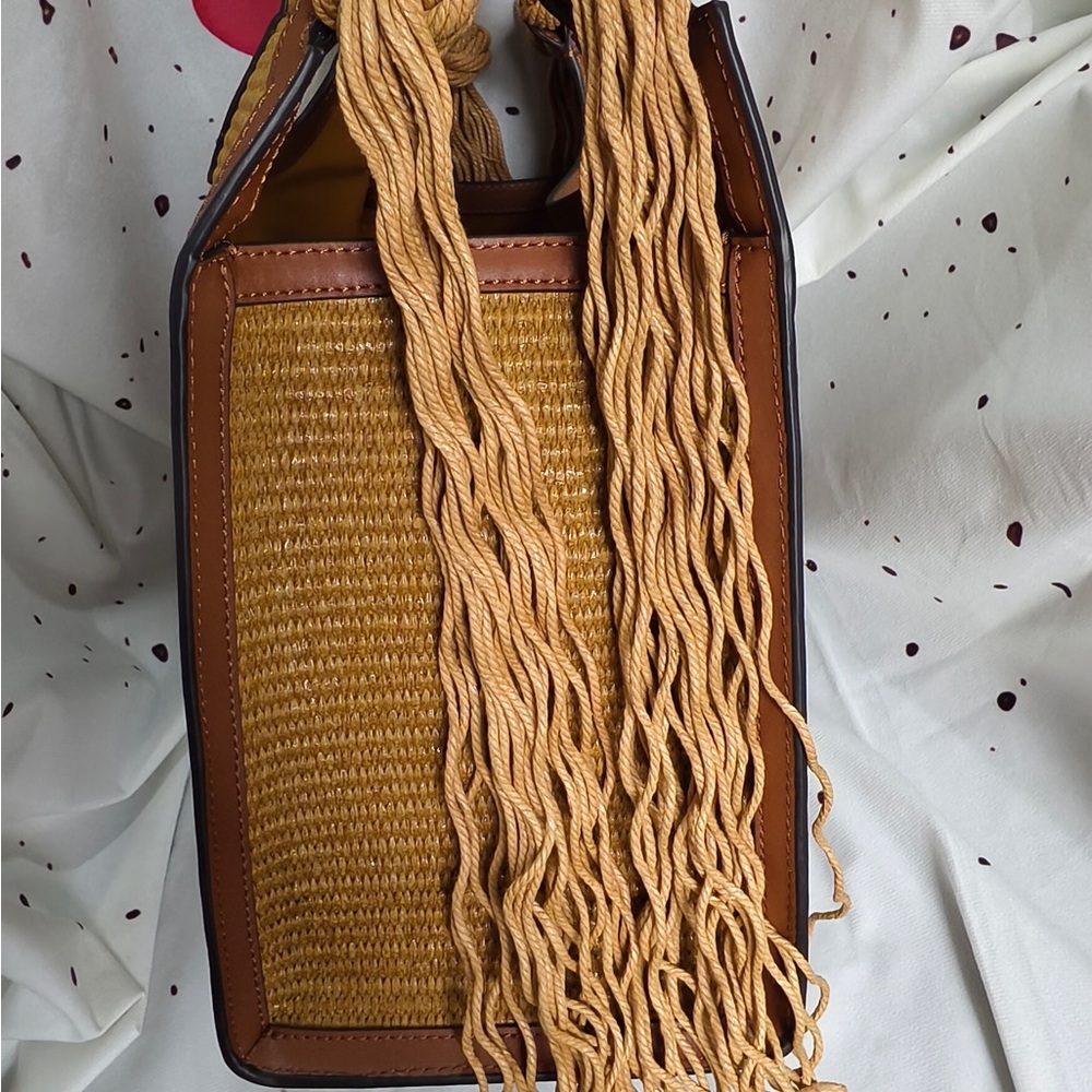 Marni Mustard Woven Tote with Braided Fringe - Picture 7 of 13